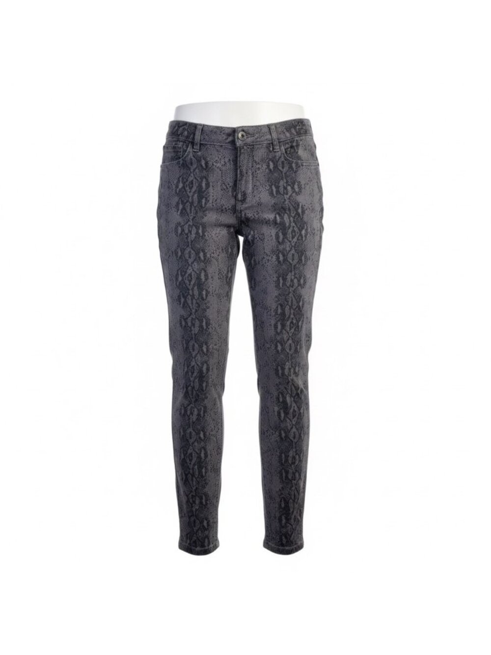 Kensie Womens Grey Snakeskin Print Effortless Ankle Jeans Size 8